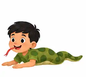 Simon Says animal moves for kids - crawl like a snake