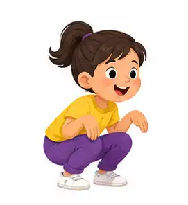 Simon Says animal moves for kids - duck walk