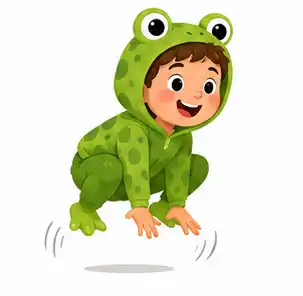 Simon Says animal moves for kids - hop like a frog
