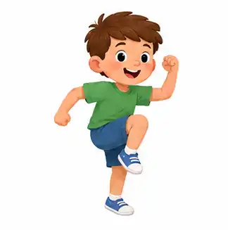 Simon Says animal moves for kids - hop on one foot