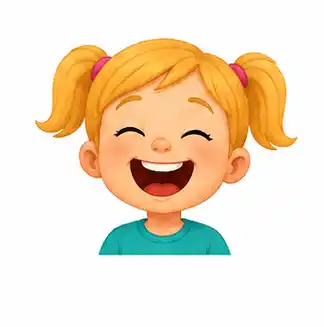 Child laughing out loud with a big smile