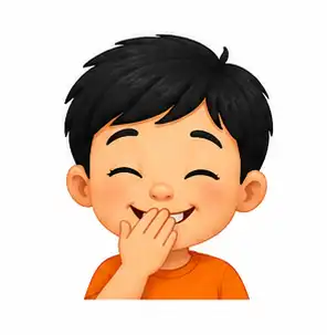 Child smiling and laughing quietly