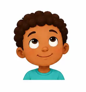 Child looking upward with their eyes