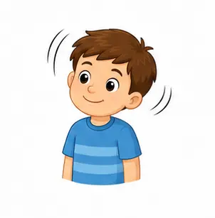 Child gently nodding their head yes