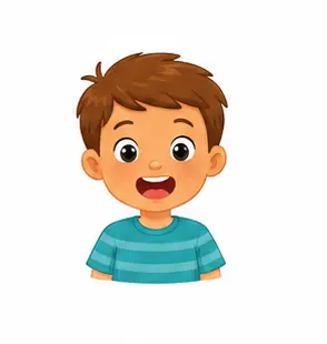 Child opening mouth gently