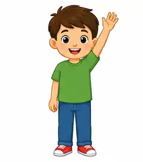 Child raising the left hand