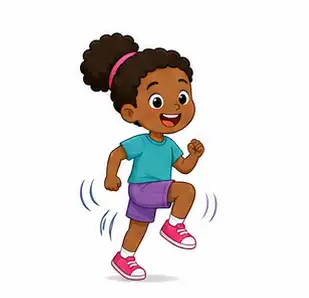 Simon Says movement for kids – child running in place