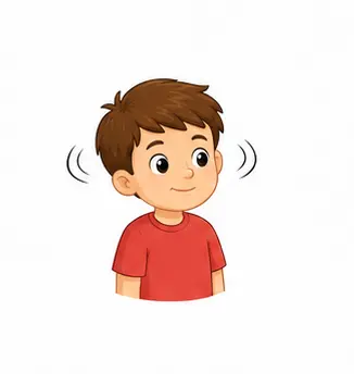 Child gently shaking their head no