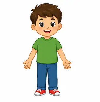 Child standing and facing forward