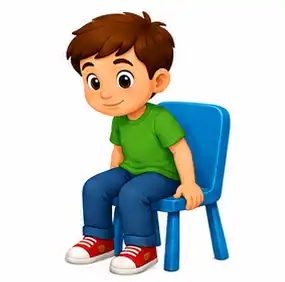 Simon Says commands for kids – child sitting down
