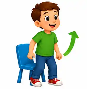 Simon Says commands for kids – child standing up