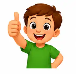 Child giving a thumbs up gesture
