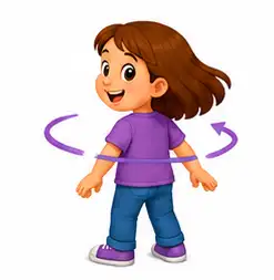 Simon Says commands for kids – child turning around
