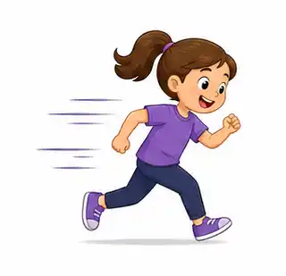 Simon Says movement for kids – child walking fast