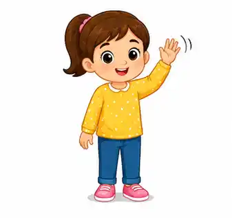 Child waving the left hand