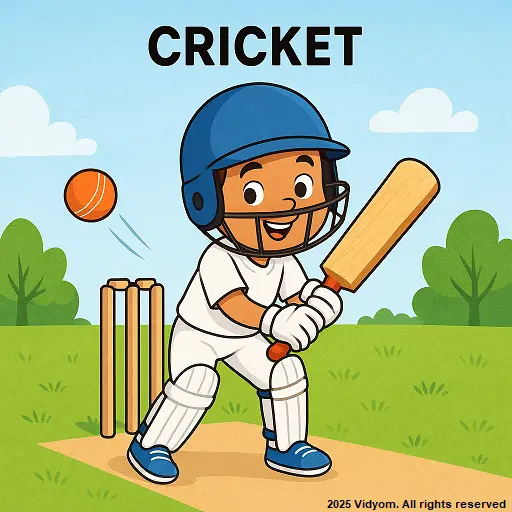Cricket – sports for kids with pictures and audio learning card