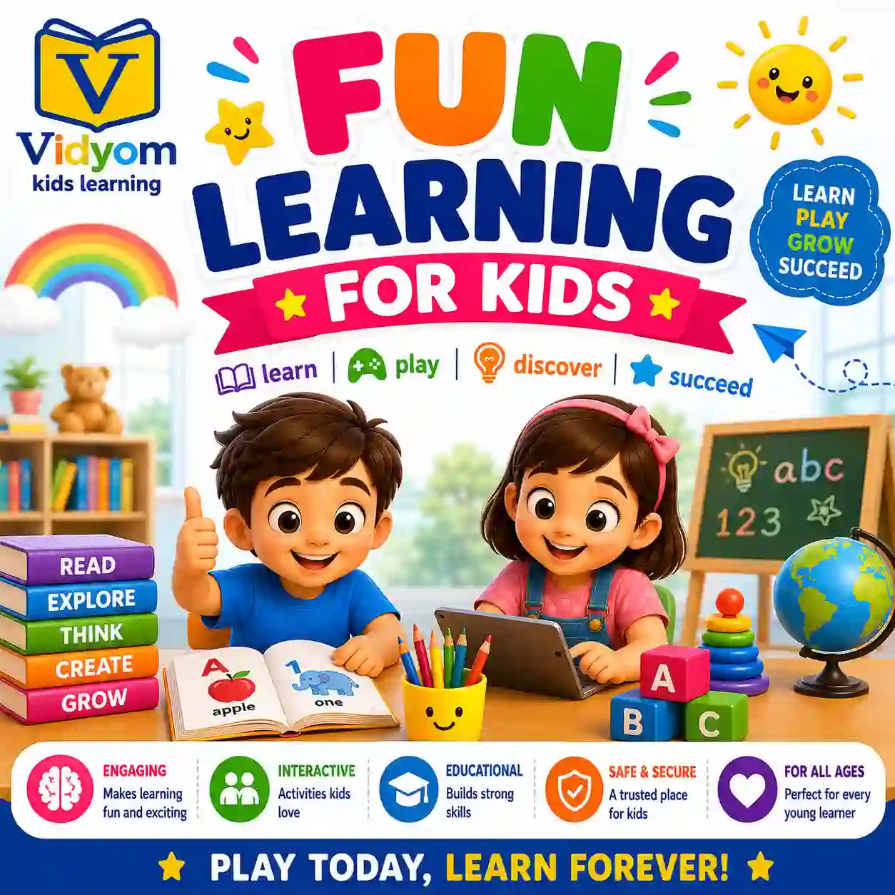 Fun learning for kids with drawing papercraft indoor games outdoor games traditional games and sports