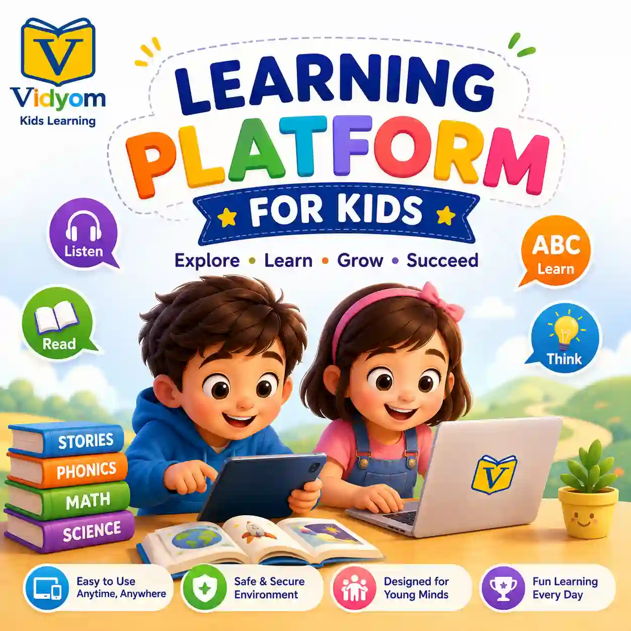 Learning platform for kids with vocabulary quizzes science facts and educational activities