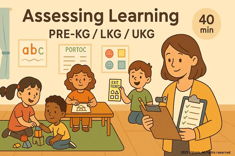 Assessing Learning in Pre-KG/LKG/UKG (Observations, Checklists, Friendly Quizzes)