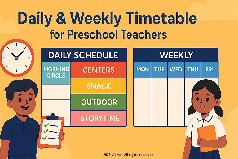 Daily & Weekly Timetable for Preschool Teachers