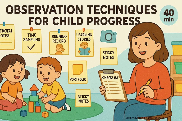 Observation Techniques for Child Progress (Anecdotal Notes, Tallies, Photo Evidence)