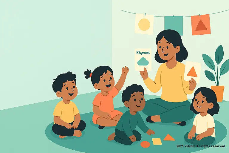 Teaching Pre-KG Basics (Colors, Shapes, Rhymes)
