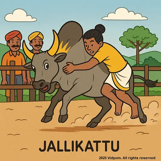 Cartoon Jallikattu game