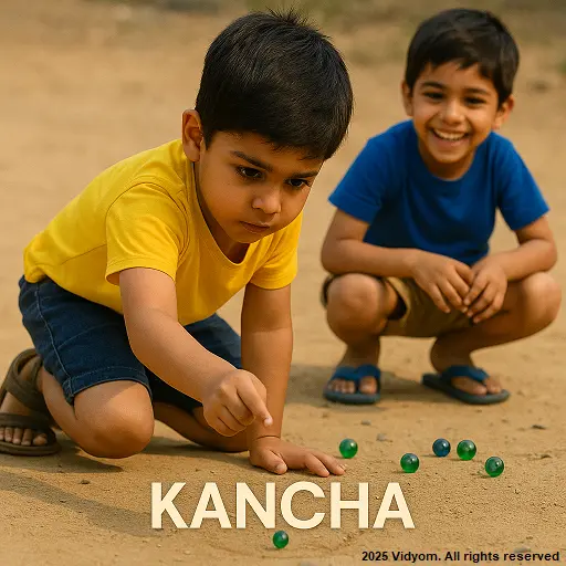 Kancha marbles – traditional Indian games for kids learning picture