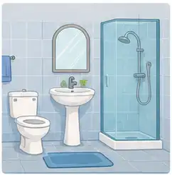 Bathroom interior for home vocabulary
