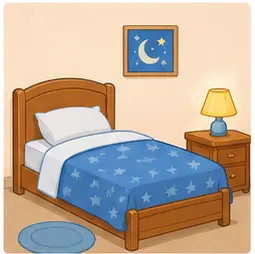 Child's bed for home vocabulary