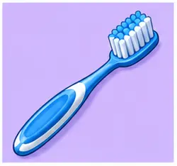 Brush used to clean teeth or hair