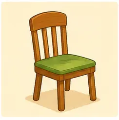 Wooden chair for home vocabulary