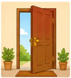 Open home door for daily life vocabulary at home