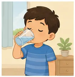 Child drinking water