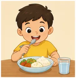 Child eating an apple