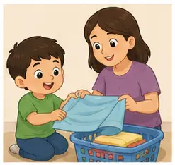 Child helping another person for teacher rules vocabulary for kids