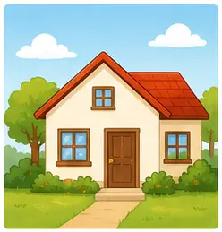 Family house for daily life vocabulary at home