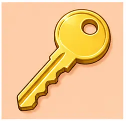 Key used to open a lock