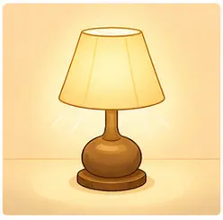 Glowing room light for home vocabulary