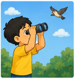 Child looking at the sky