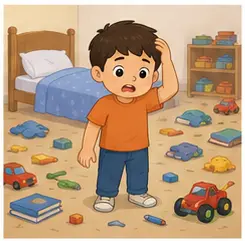 Messy room with toys