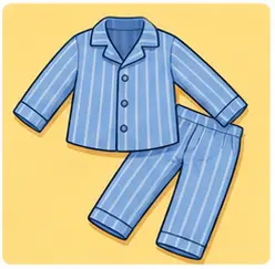 Child wearing pajamas at night