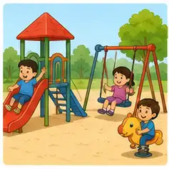 School playground for playground vocabulary for kids