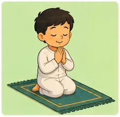 Child saying a prayer before bed