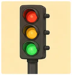 Traffic signal showing a red light