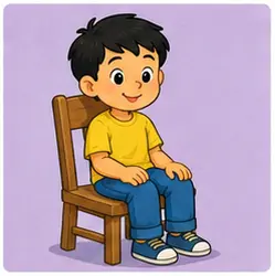 Child sitting on a chair