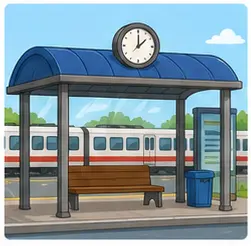 Bus or train station for travel