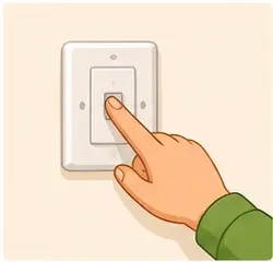 Hand pressing a wall switch