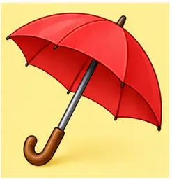Umbrella used on a rainy day