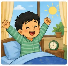 Child waking up in the morning